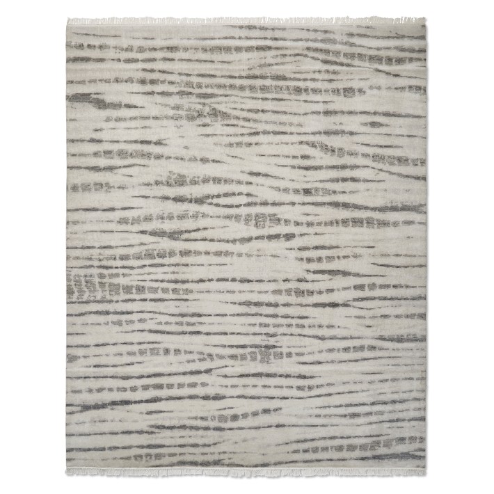 Shibori Graphite Grey Hand Knotted Rug Williams Sonoma