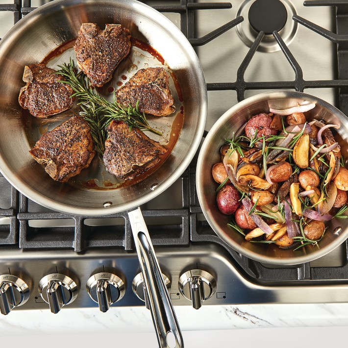 All-Clad d5 Stainless-Steel Deep Skillet Set | Williams Sonoma