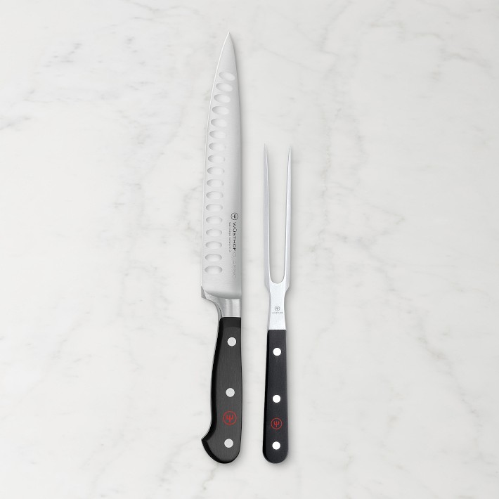 Wüsthof Classic Straight Carving Knife & Meat Fork Set