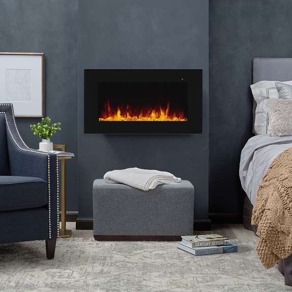 Faroe Wall Hung Electric Fire Place Williams Sonoma