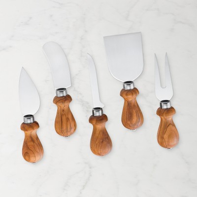 Antonini Olive Wood Cheese Knives, Set of 5