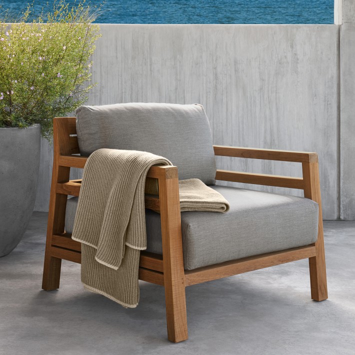 Santa Cruz Teak Club Chair Williams Sonoma