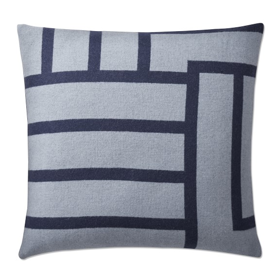 Peacoat Moderne Reversible Lambswool Throw Pillow Williams Sonoma