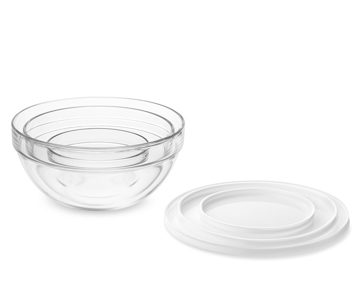 Fahrenheit blik krijgen Glass Mixing Bowls with Lid - Set of 3 | Williams Sonoma