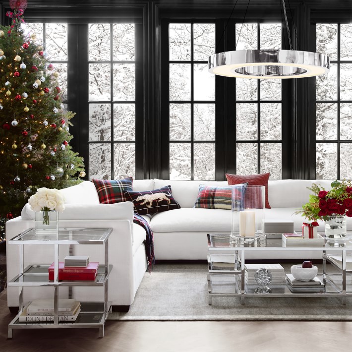 Black Stewart Italian Lambswool Lumbar Pillow Williams Sonoma