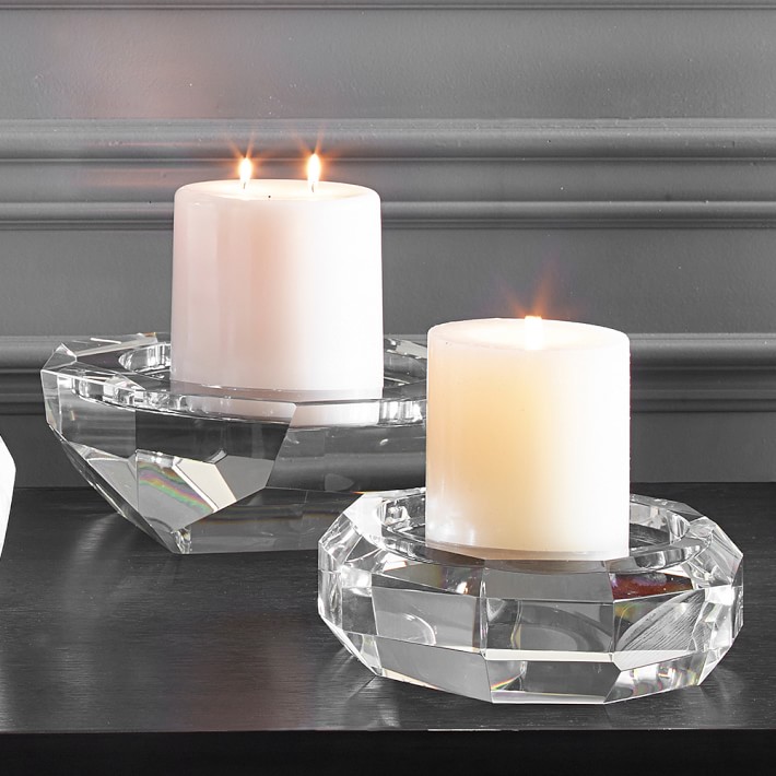 Faceted Crystal Pillar Candle Holder Williams Sonoma
