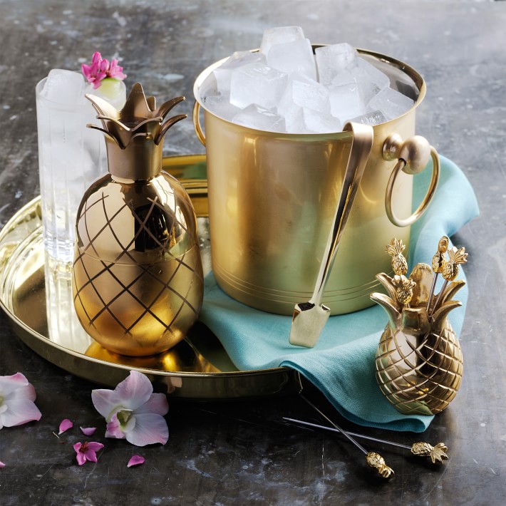 Pineapple Cocktail Picks with Holder Set of 6 Bar Accessories