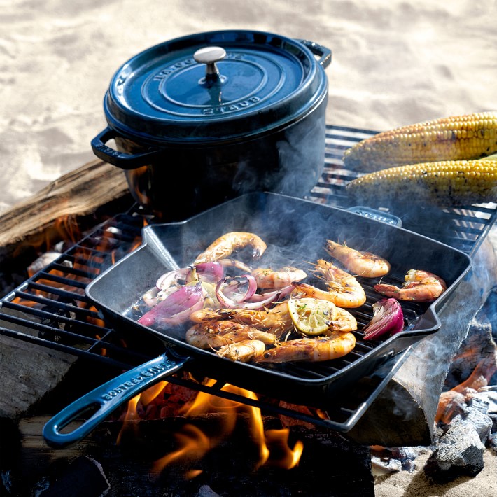 journalist presse stamtavle Staub Cast Iron Grill Pan with Side Spouts | Williams Sonoma