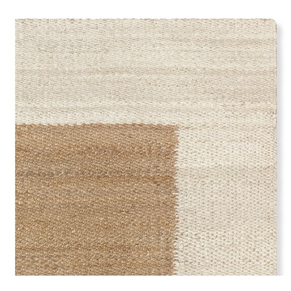 Navy & Natural Natural Bordered Rug Williams Sonoma