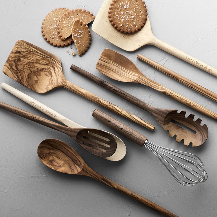 Williams Sonoma Olivewood Serving Spoons Set of 4 Williams Sonoma