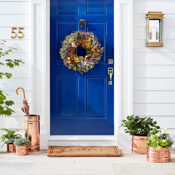 Copper Round Ribbed Planter | Williams Sonoma