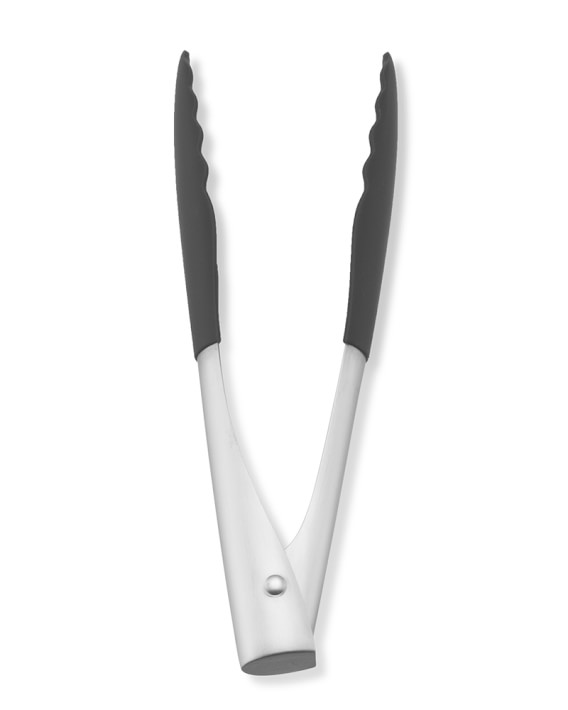 Open Kitchen by Williams Sonoma Grey Silicone 9-Inch Locking Tongs