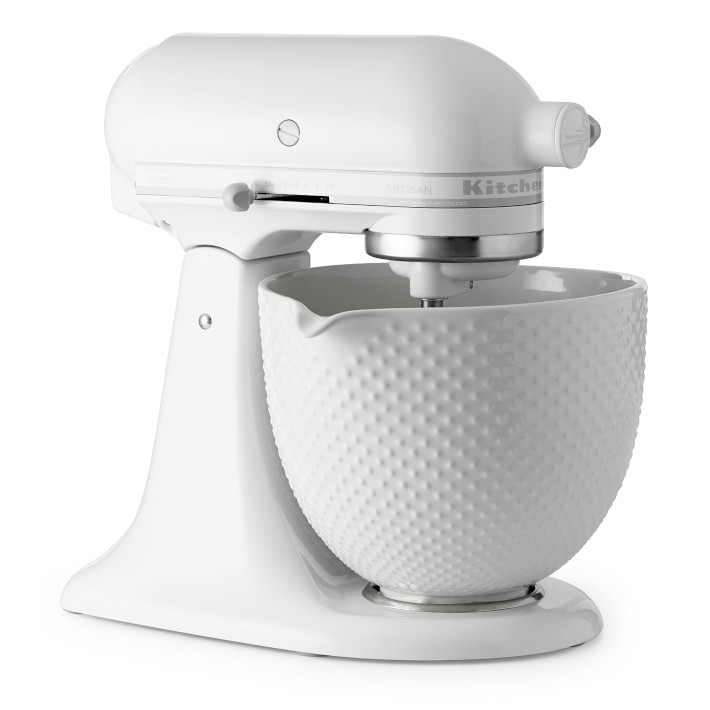 KitchenAid® Artisan White Mixer with Hobnail Bowl Williams Sonoma