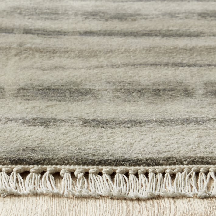 Shibori Graphite Grey Hand Knotted Rug Williams Sonoma