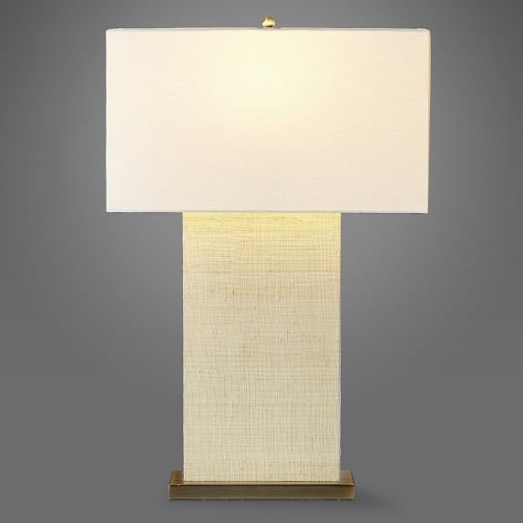 Sydney Natural Woven Block Table Lamp Williams Sonoma