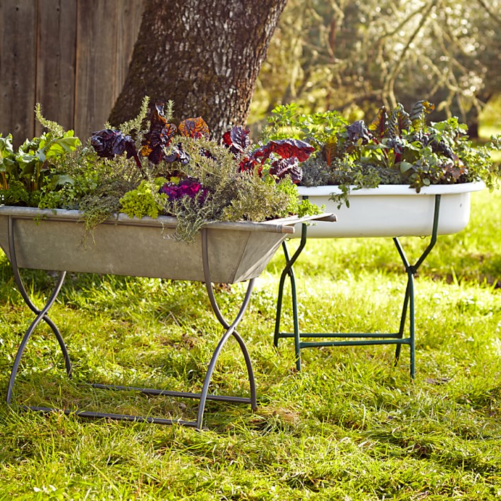 Vintage Bathtub Planter with Stand Williams Sonoma