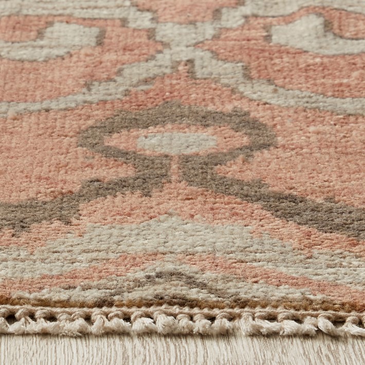 Custom Tashkent Ikat Hand Knotted Rug Blush Hand Knotted Rug Williams