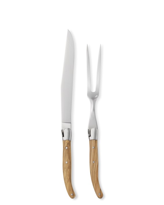 Laguiole Jean Dubost Olivewood Carving Knife Set Williams Sonoma