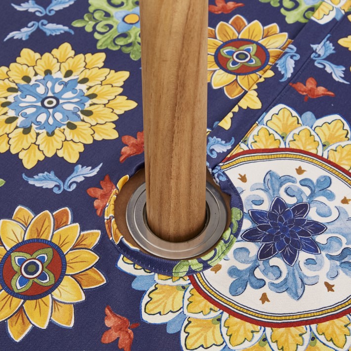 Sicilian Mosaic Oilcloth Outdoor Tablecloth Williams Sonoma