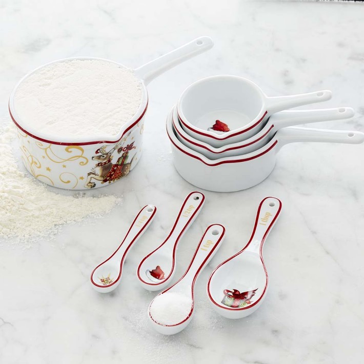 Set of 4 WILLIAMS SONOMA Twas the Night Before Christmas Measuring Cups  Holiday