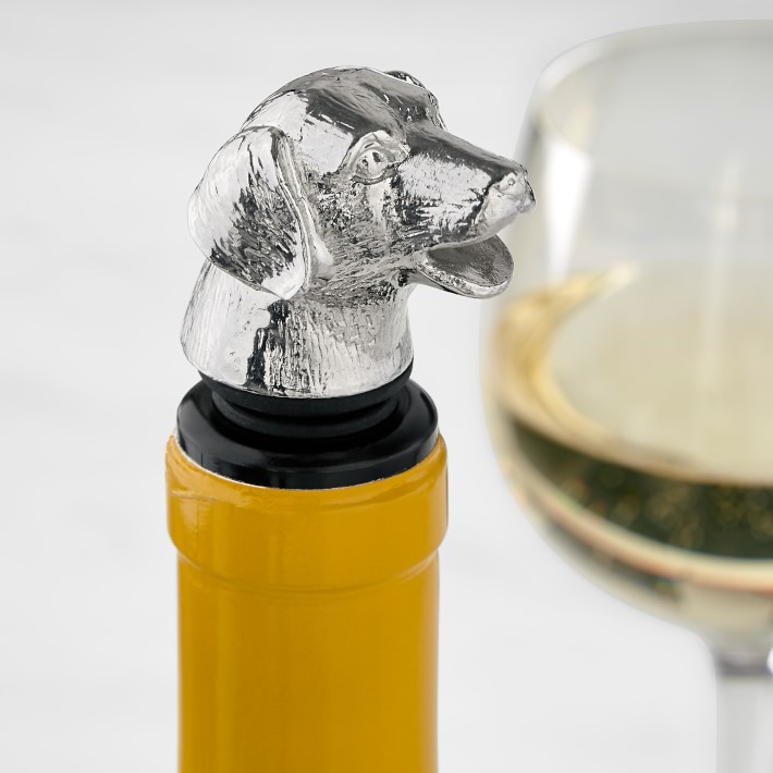 Dog Wine Stopper with Pourer Wine Accessories Williams Sonoma
