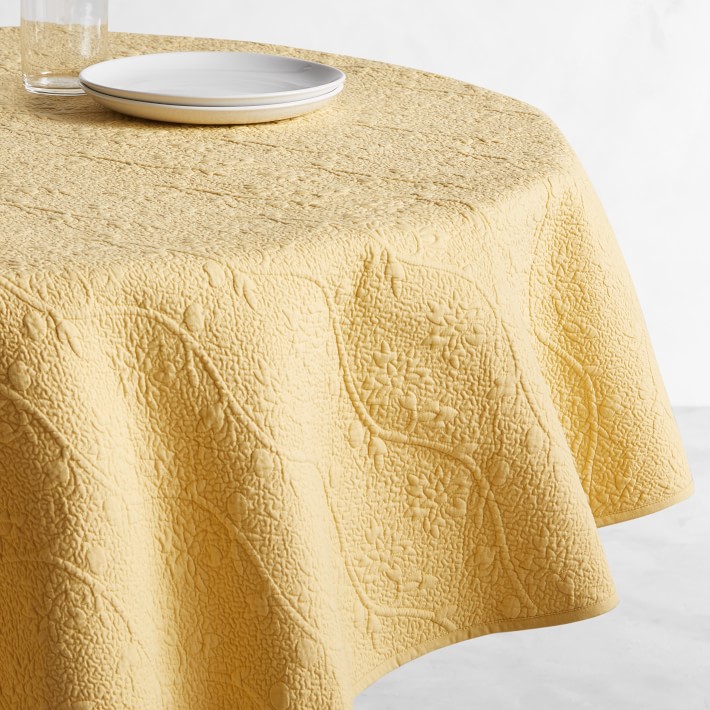 Vine Floral Boutis Round Tablecloth Williams Sonoma