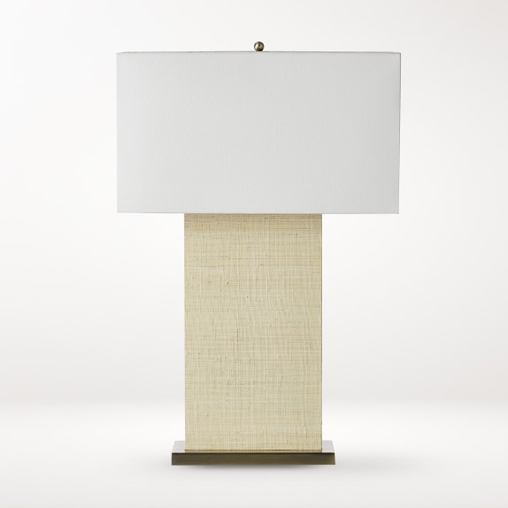Sydney Natural Woven Block Table Lamp Williams Sonoma