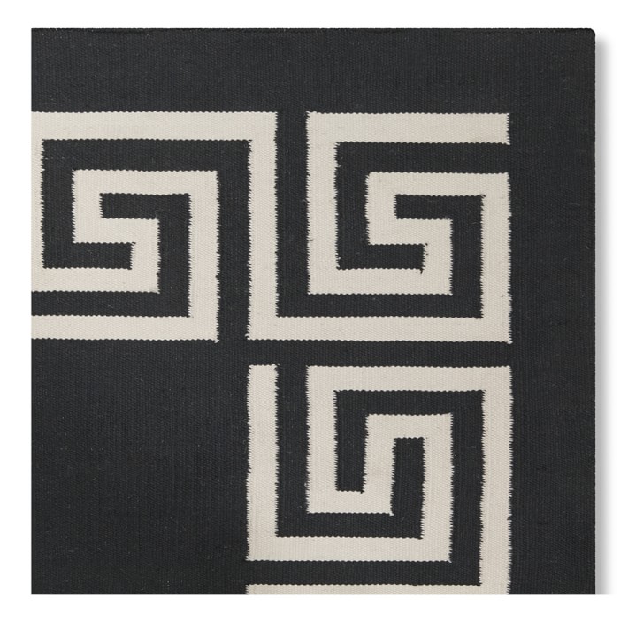 Greek Key Border Rug Swatch Black Williams Sonoma