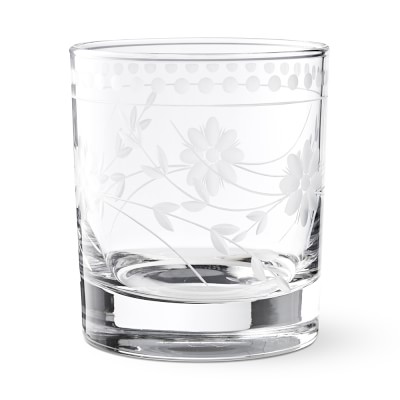 Vintage Etched Double Old-Fashioned Glasses | Williams Sonoma