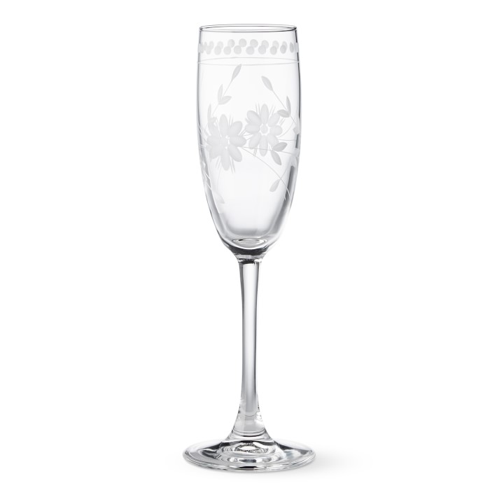 Vintage Etched Toasting Flutes