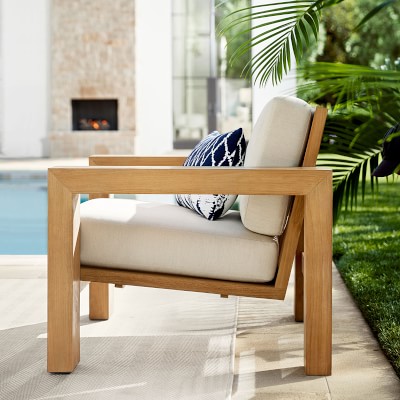 Larnaca Outdoor Teak Club Chair | Patio Furniture | Williams Sonoma