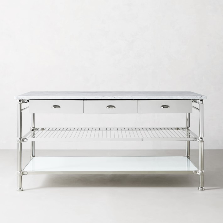 Modular Double Marble Top Kitchen Island Williams Sonoma