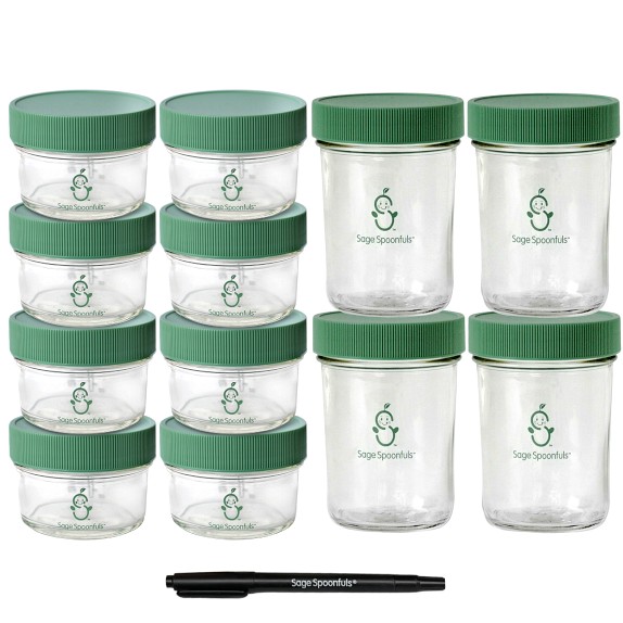 Sage Spoonfuls 12Pack Glass Baby Food Jars Williams Sonoma