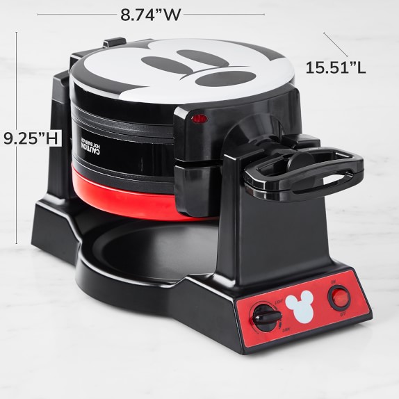 Disney Mickey Mouse Double Flip Waffle Maker in Red & Black Williams