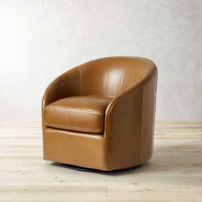 Montclair Leather Swivel Chair | Accent Chair | Williams Sonoma