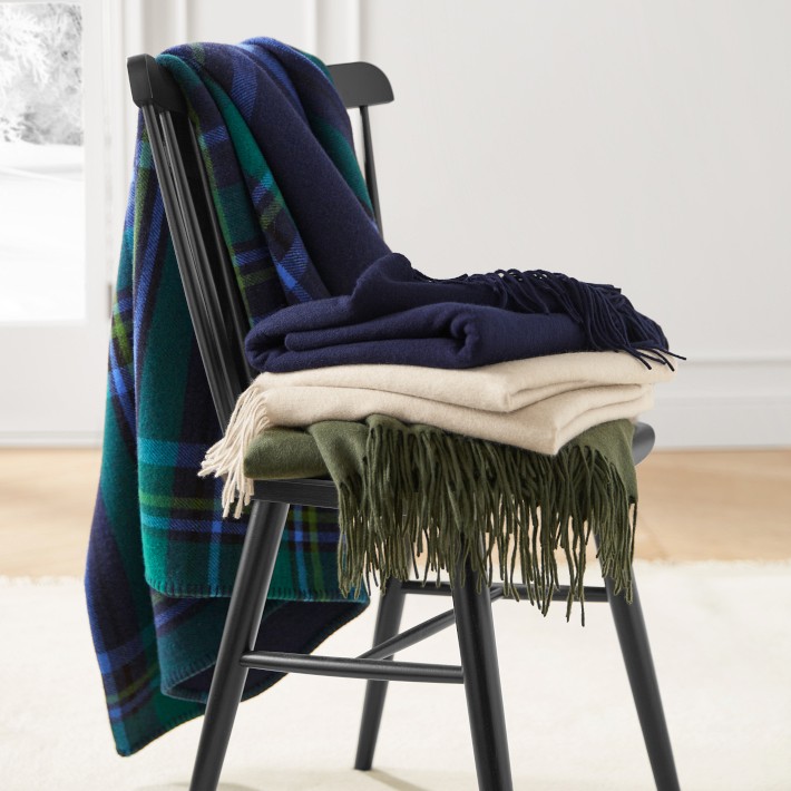 Solid Cashmere Throw Blanket Williams Sonoma