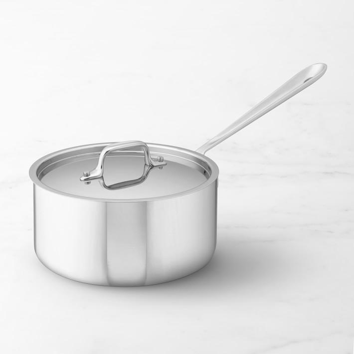 All-Clad Sauce Pan With Lid, Stainless Steel, 2 qt