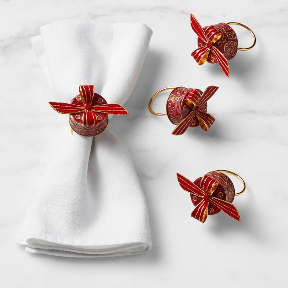 Cloisonne Napkin Rings with Gift Box, Set of 4 Williams Sonoma