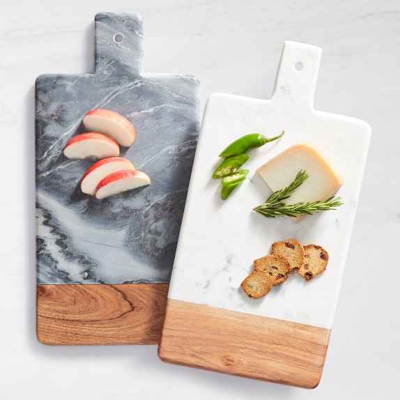 Williams Sonoma x Mark & Graham Acacia & Marble Rectangular Cheese