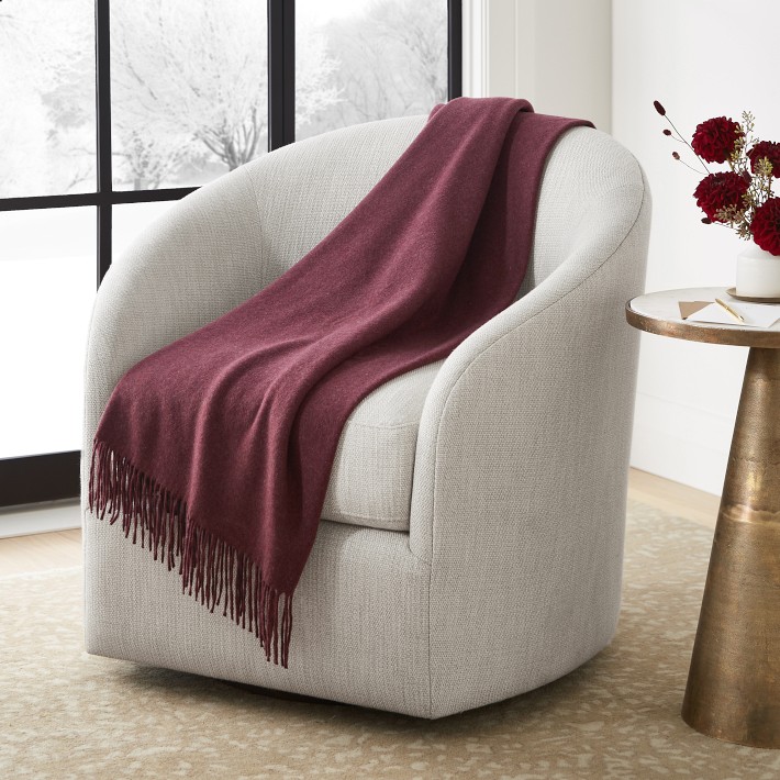 Solid Cashmere Throw Blanket Williams Sonoma