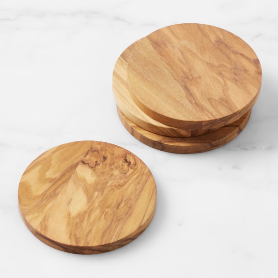 Olivewood Drink Coasters Set of 4 Williams Sonoma
