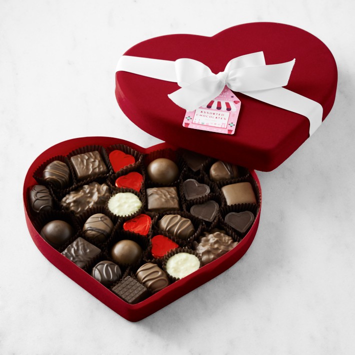 Valentine's Day Large Heart Assorted Chocolate Box | Williams Sonoma