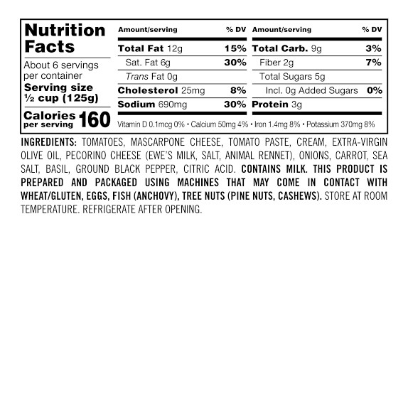 Williams Sonoma Pasta Sauce, Creamy Tomato & Mascarpone Williams Sonoma