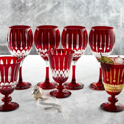 Wilshire Red Jewel Cut Glassware Collection | Williams Sonoma