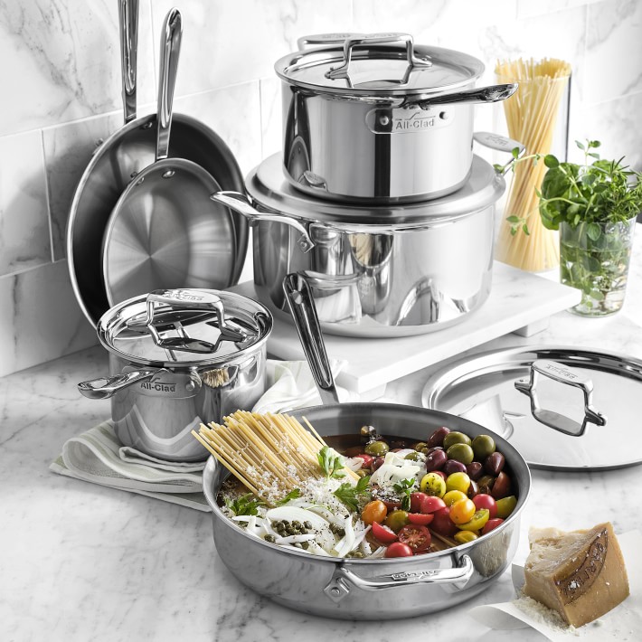 All-Clad d5 Stainless-Steel 10-Piece Cookware Set | Williams Sonoma