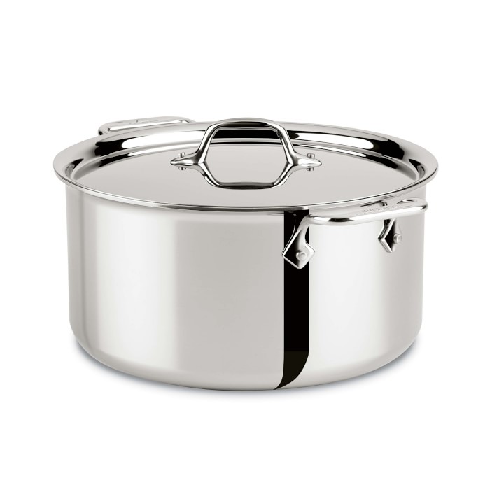 D3 Tri-Ply Stainless-Steel Stock Pot (8 Qt)