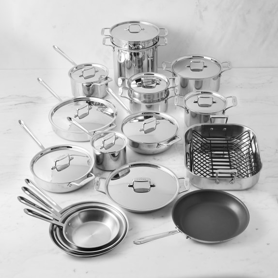John Lewis & Partners 'The Pan' Aluminium Non-Stick Pan Set, 5 Piece, Cream