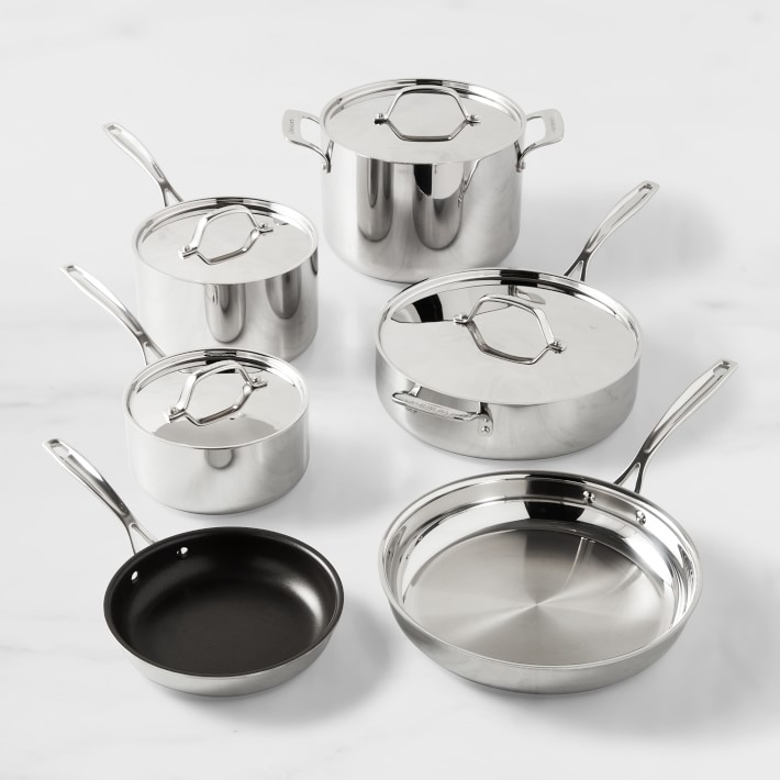 Cuisinart Custom-Clad 5-Ply Stainless-Steel 10-Piece Cookware Set ...