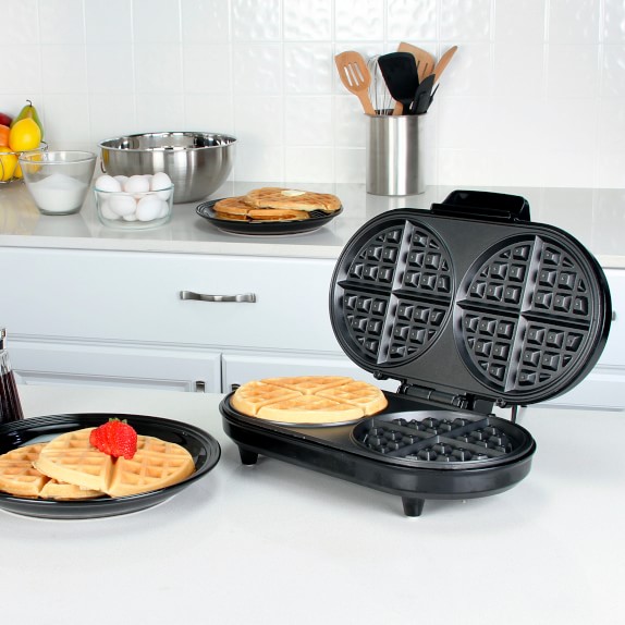 Black & Stainless Steel Kalorik Double Belgian Waffle Maker Williams