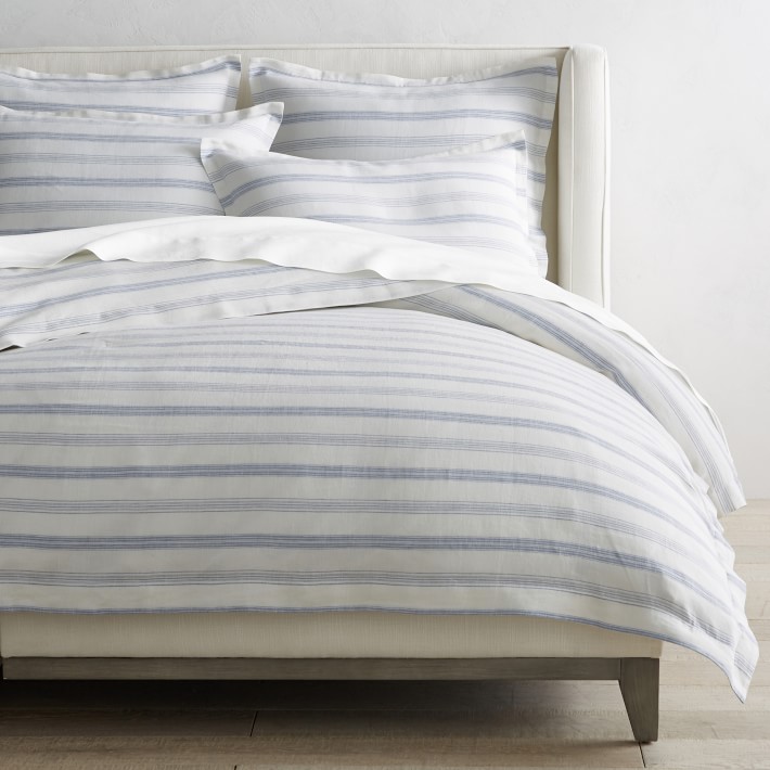 Luxury Chambers Linen Yarn Dye Stripe Bedding Williams Sonoma